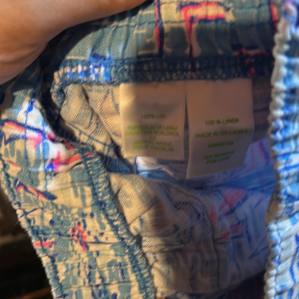 Lilly Pulitzer Small Blue BOATYLICIOUS LILO SHORTS Linen Pull-On Sailboats - Picture 5 of 5
